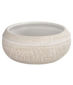 Dehner Keramik-Schale Rustika, Bauchig, Creme