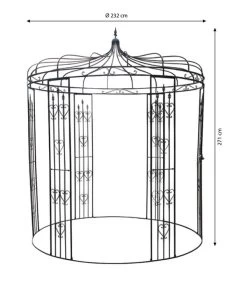 Dehner Metall-Pavillon Heart, Rund, Schwarz, Ca. Ø232/H271 Cm 8 Dehner Metall-Pavillon Heart, Rund, Schwarz, Ca. Ø232/H271 Cm -Garten Im Freien 1389857 WE BG 001 PavillionHeartDesign