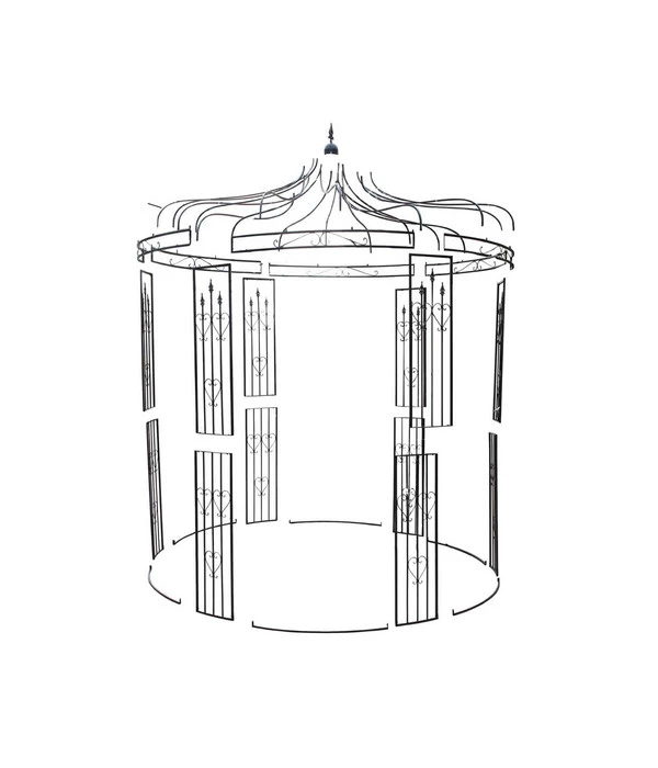 Dehner Metall-Pavillon Heart, Rund, Schwarz, Ca. Ø232/H271 Cm 6 Dehner Metall-Pavillon Heart, Rund, Schwarz, Ca. Ø232/H271 Cm – Bild 4