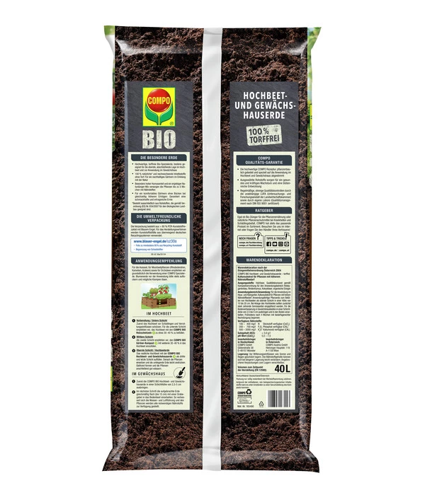 COMPO BIO Hochbeet- Und Gewächshauserde, 40 L 4 COMPO BIO Hochbeet- Und Gewächshauserde, 40 L – Bild 2