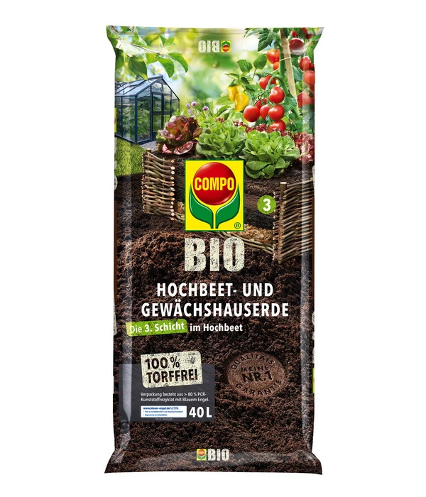 COMPO BIO Hochbeet- Und Gewächshauserde, 40 L 3 COMPO BIO Hochbeet- Und Gewächshauserde, 40 L