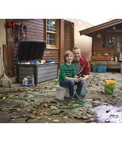 Keter Aufbewahrungsbox Brushwood, 455 Liter, Ca. B145/H60,3/T69,7 Cm -Garten Im Freien 2191161 WE MO 002 KeterAufbewahrungsbox