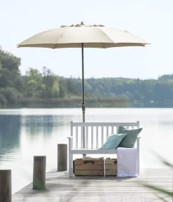 Dehner Sonnenschirm Paros, Rund, Ca. Ø250 Cm -Garten Im Freien 2408300 WE MO 001 SchirmparosCremeNeu