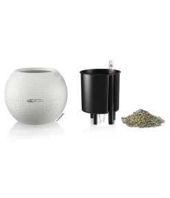 LECHUZA® PURO Color, All-in-One-Set, Rund, Ca. Ø20 Cm -Garten Im Freien 2418622 WE FS 002 PuroColor20Weiss