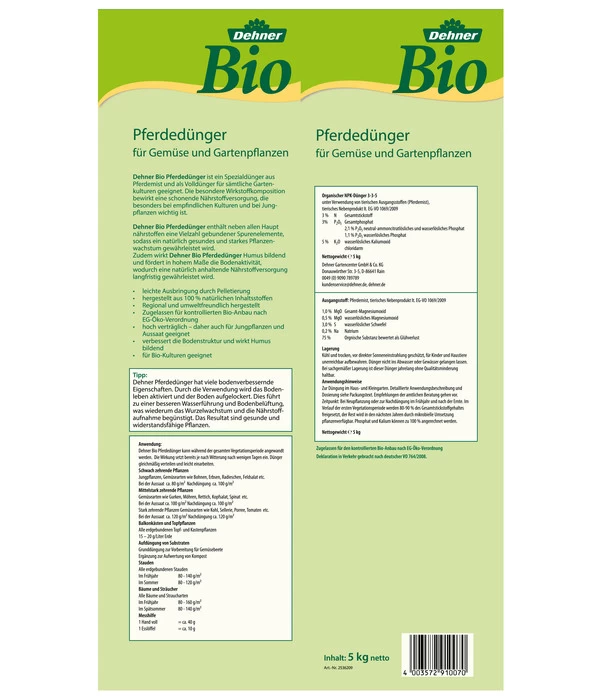 Dehner Bio Pferdedünger, 5 Kg 4 Dehner Bio Pferdedünger, 5 Kg – Bild 2