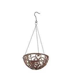 Dehner Gusseisen-Hängeampel Katalonien Mit Kokoseinlage, Rund, Rost, Ca. Ø30/H15 Cm -Garten Im Freien 2745461 BildD 001 HaengeampelBasketHangingbasket30Cm