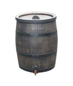 Roto Kunststoff-Regenfass In Holzoptik, Braun-grau