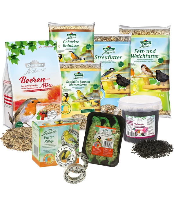 Dehner Natura Wildvogelfutter Futterbuffet Maxi, 8-teilig 3 Dehner Natura Wildvogelfutter Futterbuffet Maxi, 8-teilig