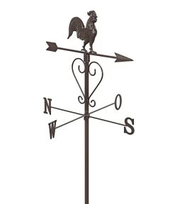 Dehner Metall-Wetterhahn, Ca. B48/H200/T48 Cm, Dunkelbraun