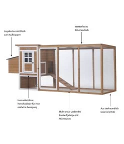 Dehner Hühnerstall Happy Farm Chicken House, Ca. B247/H103/T75 Cm -Garten Im Freien 4440749 WE IG 001 DehnerMarkenqualitaet HuehnerstallChickenHouseHellbraun