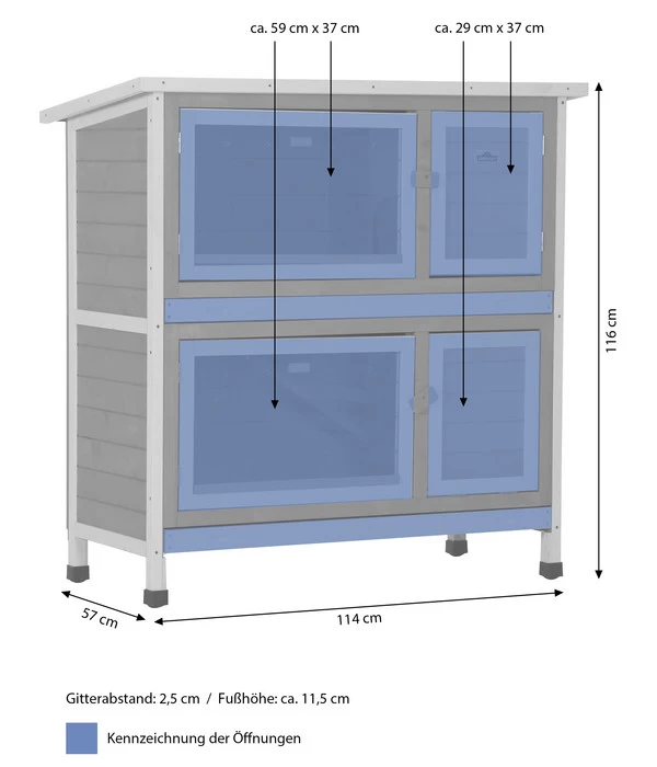 Dehner Kaninchenstall Original Mit Wärmedämmung, Ca. B114/H116/T57 Cm 7 Dehner Kaninchenstall Original Mit Wärmedämmung, Ca. B114/H116/T57 Cm – Bild 5