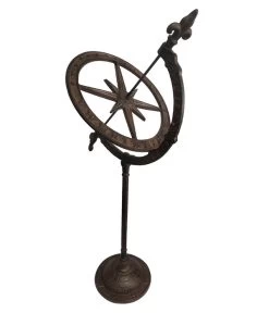 Dehner Gusseisen-Deko-Sonnenuhr, Ca. B23,5/H64/T28,5 Cm