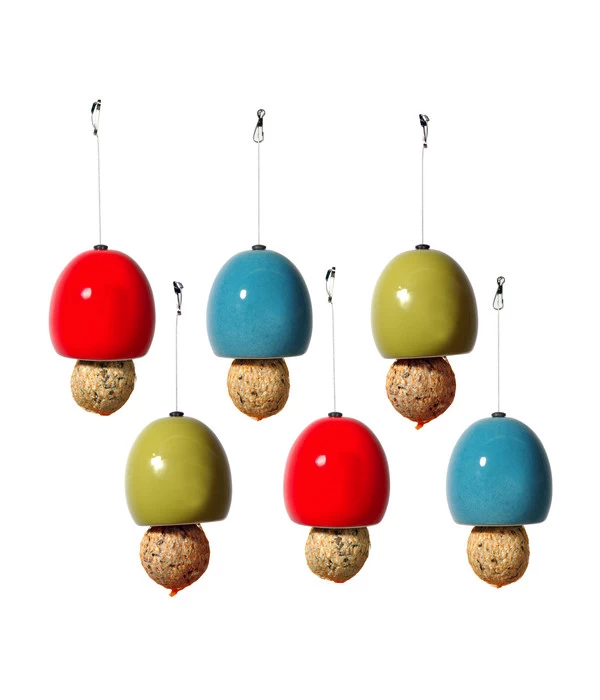 LUXUS-VOGELHAUS Meisenknödelhalter 6er-Set, Rot/grün/blau, Ca. Ø9,5/H9,5 Cm 3 LUXUS-VOGELHAUS Meisenknödelhalter 6er-Set, Rot/grün/blau, Ca. Ø9,5/H9,5 Cm