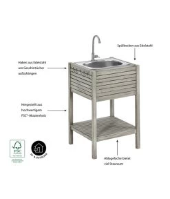 Dehner Spülschrank Southampton, Ca. B50/H90/T50 Cm 14 Dehner Spülschrank Southampton, Ca. B50/H90/T50 Cm -Garten Im Freien 6713762 WE IG 001 SpuelschrankSouthamptonNEU