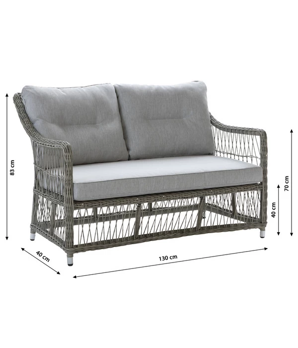 Dehner Geflechtlounge Santos, 4-teilig 8 Dehner Geflechtlounge Santos, 4-teilig – Bild 6