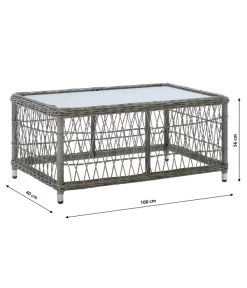 Dehner Geflechtlounge Santos, 4-teilig 22 Dehner Geflechtlounge Santos, 4-teilig -Garten Im Freien 6875074 WE BG 003 LoungeSantosNEU