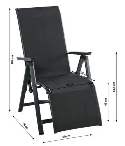 Dehner Relaxsessel Cleveland, Dunkelgrau -Garten Im Freien 6894158 WE BG 001 RelaxsesselClevelandGrauNeu