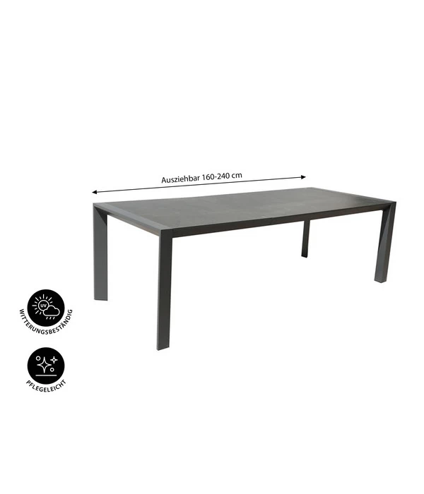 Dehner Ausziehtisch Cleveland, Ca. B160-240/H76/T101 Cm 4 Dehner Ausziehtisch Cleveland, Ca. B160-240/H76/T101 Cm – Bild 2