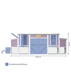 Dehner Hühnerstall Happy Farm Henriette, Ca. B281,5/H105/T80 Cm -Garten Im Freien 6896955 WE BG 001 DehnerMarkenqualitaetHuehnerstallHenriette