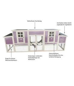 Dehner Hühnerstall Happy Farm Henriette, Ca. B281,5/H105/T80 Cm -Garten Im Freien 6896955 WE IG 001 DehnerMarkenqualitaetHuehnerstallHenriette