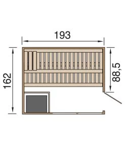 Weka Sauna Kemi Panorama Inkl. Ofen, Ca. B162/H200/T193 Cm 13 Weka Sauna Kemi Panorama Inkl. Ofen, Ca. B162/H200/T193 Cm -Garten Im Freien 6914410 WE DE 001 WekaSaunaKemiPanoramaGrundriss