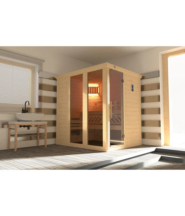 Weka Sauna Kemi Panorama Inkl. Ofen, Ca. B162/H200/T193 Cm 4 Weka Sauna Kemi Panorama Inkl. Ofen, Ca. B162/H200/T193 Cm – Bild 2
