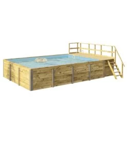 Weka Massivholzpool 595 Gr. 2, Ca. B650/H201/T490 Cm, Folie Blau