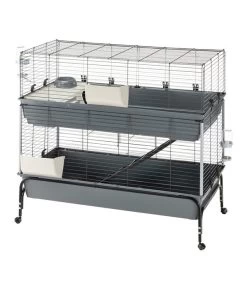 Ferplast Nagerheim Rabbit 120 Double, Grau, Ca. B118/H117/T58 Cm -Garten Im Freien 6953160 WE DE 003 FerplastNagerKRabbit120DoubleM