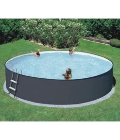 Summer Fun Stahlwandpool-Set Einsteiger, Rund, Anthrazit
