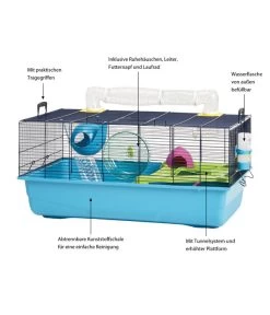 SAVIC Nagerheim Sky Metro, Blau, Ca. B80/H50/T50 Cm -Garten Im Freien 6980668 WE IG 003 SavicNKHamsterSky