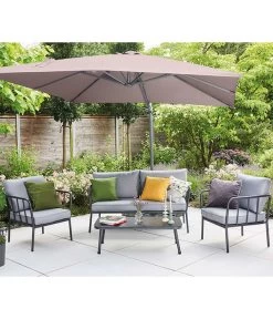 Siena Garden Ampelschirm California N+, Quadratisch, Ca. B250/T250 Cm -Garten Im Freien 6987945 WE MO 001 SienaGardenAmpelschirm250x250cmTaupe