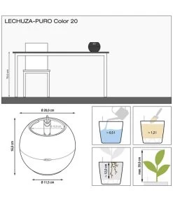 LECHUZA® PURO Color, All-in-One-Set, Rund, Ca. Ø20 Cm -Garten Im Freien WE BG 001 Lechuza Grafik PuroColor20